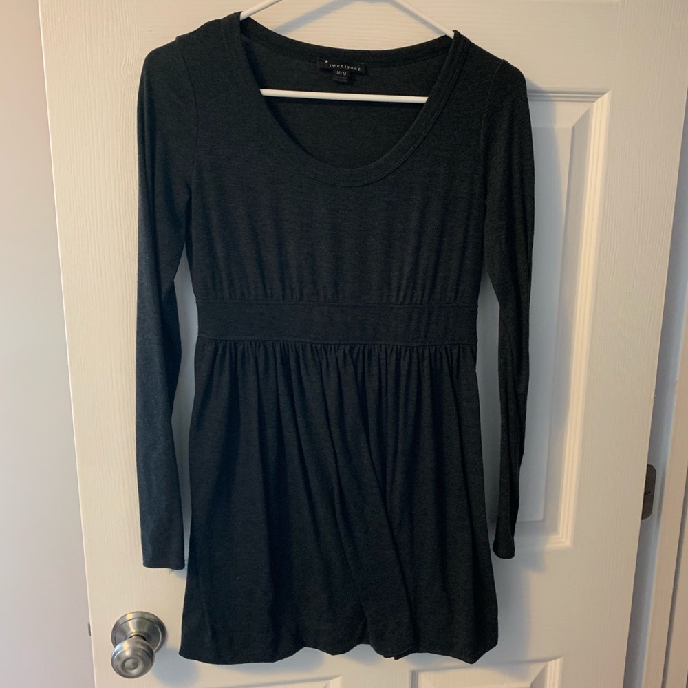 Gray sweater dress